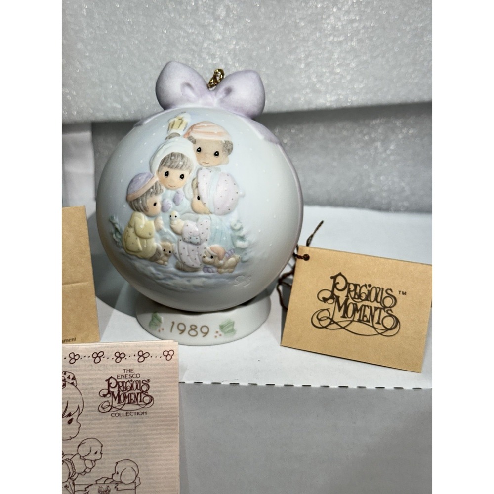 New Christmas Ornament Precious Moments"Peace On Earth"First-Edition 1989NIB NOS - Picture 4 of 5